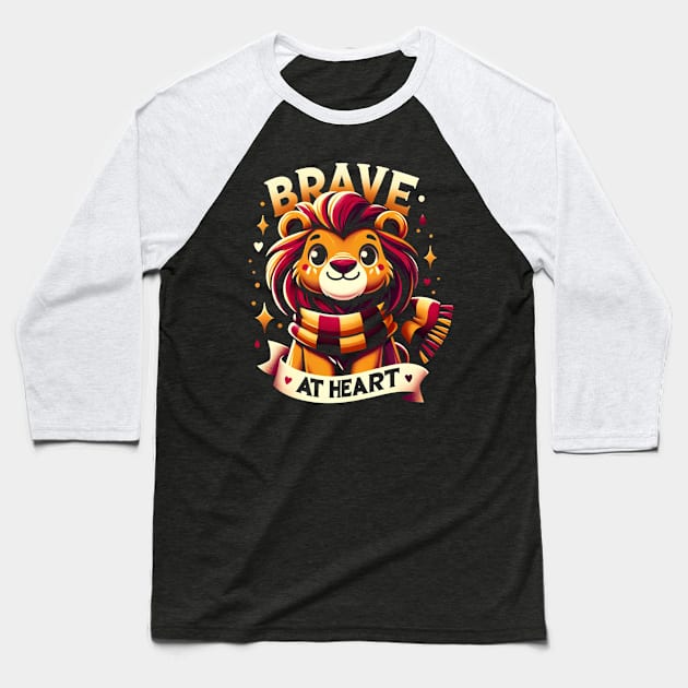 Brave at Heart - Cute Lion - Fantasy Baseball T-Shirt by Fenay-Designs